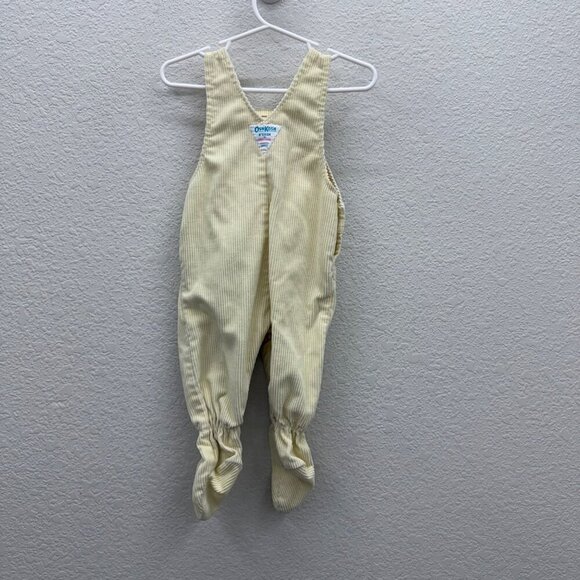 VTG Oshkosh Yellow Corduroy Footed Overall Infant Baby size 6/9 Month USA Made - Picture 6 of 6
